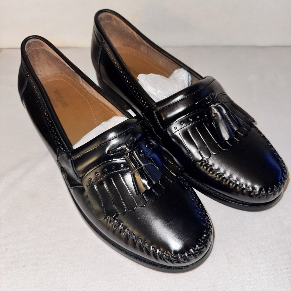 NIB Men’s G.H. Bass Weejuns Jeremy Black Leather Kiltie Preppy Loafers 13 EE